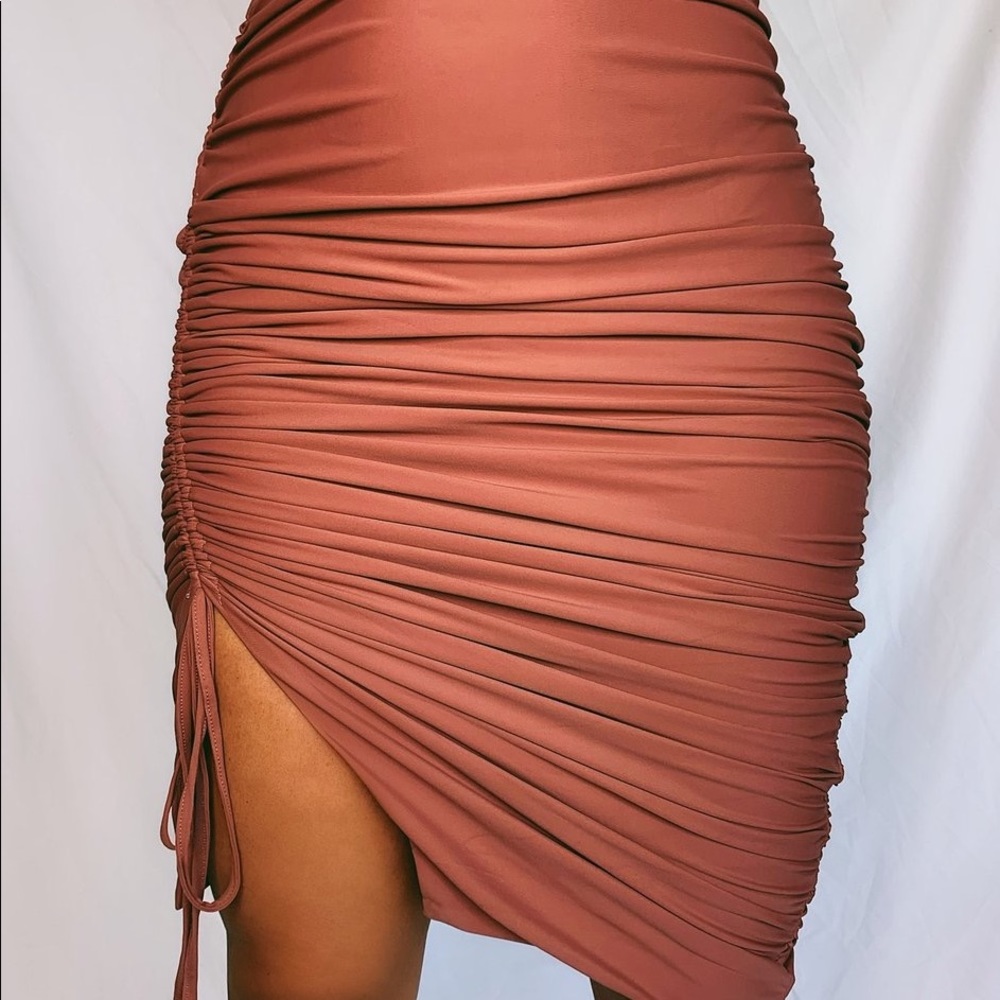 Mauve Ruched Skirt Tigermist bodycon